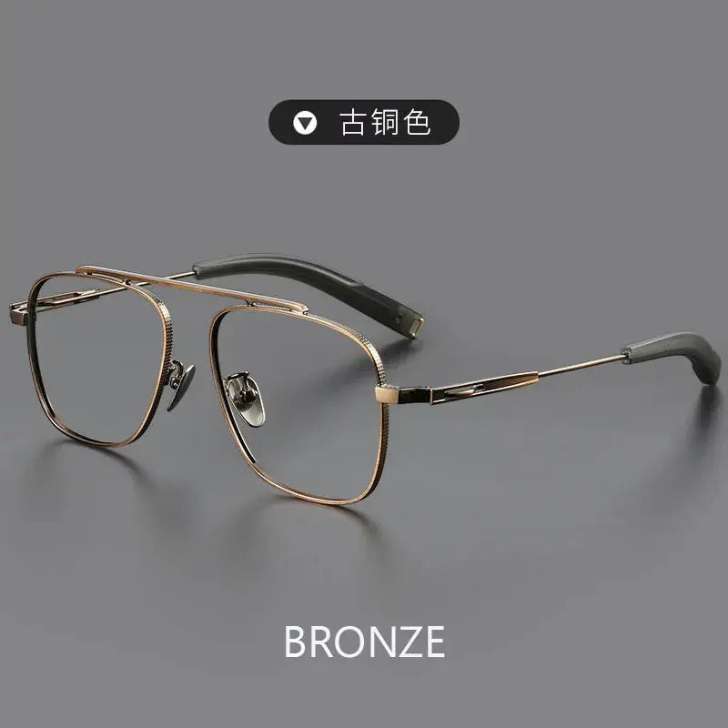 Men's Square Full Rim Titanium Prescription Glasses 344105 — view 4 | Rx Spectacle