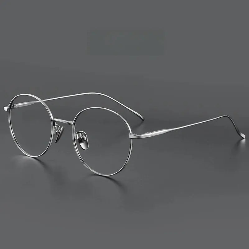 Women's Round Full Rim Titanium Prescription Glasses 71644 — view 5 | Rx Spectacle