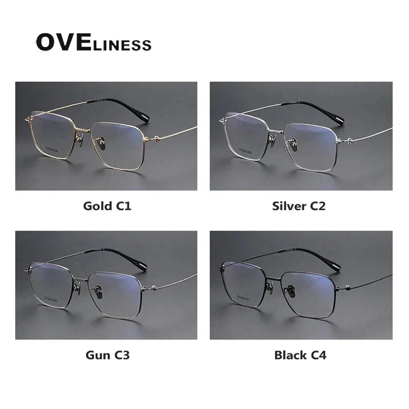 Men's Square Rimless Titanium Prescription Glasses 80914 — view 5 | Rx Spectacle