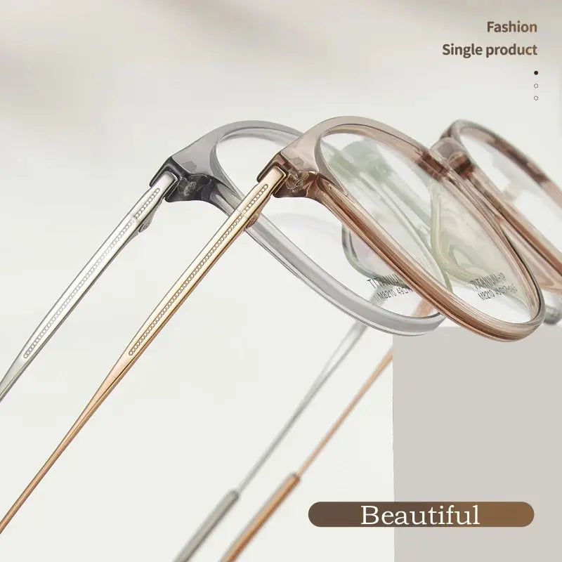 Unisex Square Full Rim Titanium Prescription Glasses 8210 — view 3 | Rx Spectacle