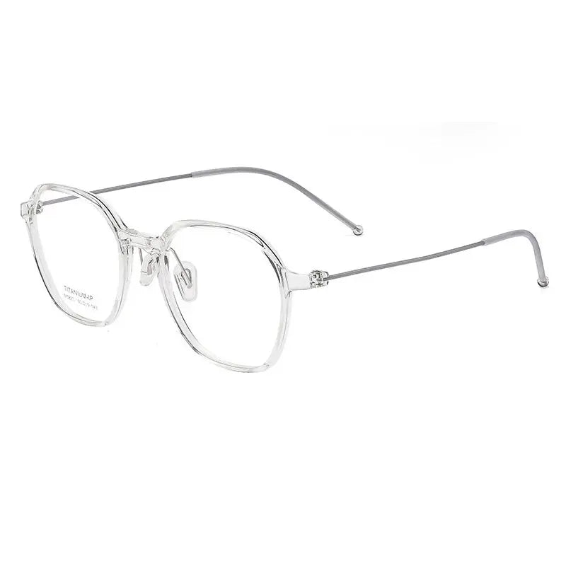 Women's Polygon Full Rim Titanium Flat Top Prescription Glasses 75823 — view 7 | Rx Spectacle