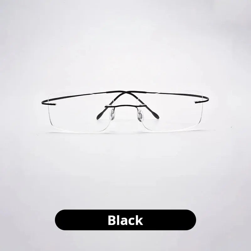 Unisex Square Rimless Titanium Prescription Glasses 20017 — view 4 | Rx Spectacle
