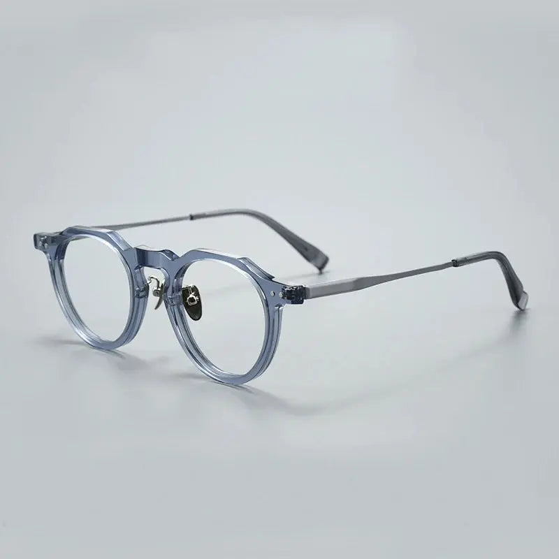 Women's Oval Full Rim Titanium Flat Top Prescription Glasses 396573 — view 5 | Rx Spectacle