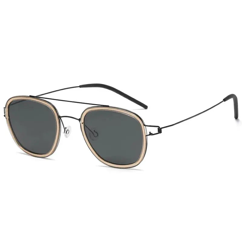 Unisex Square Full Rim Titanium Double Bridge Prescription Glasses 8205 — view 10 | Rx Spectacle