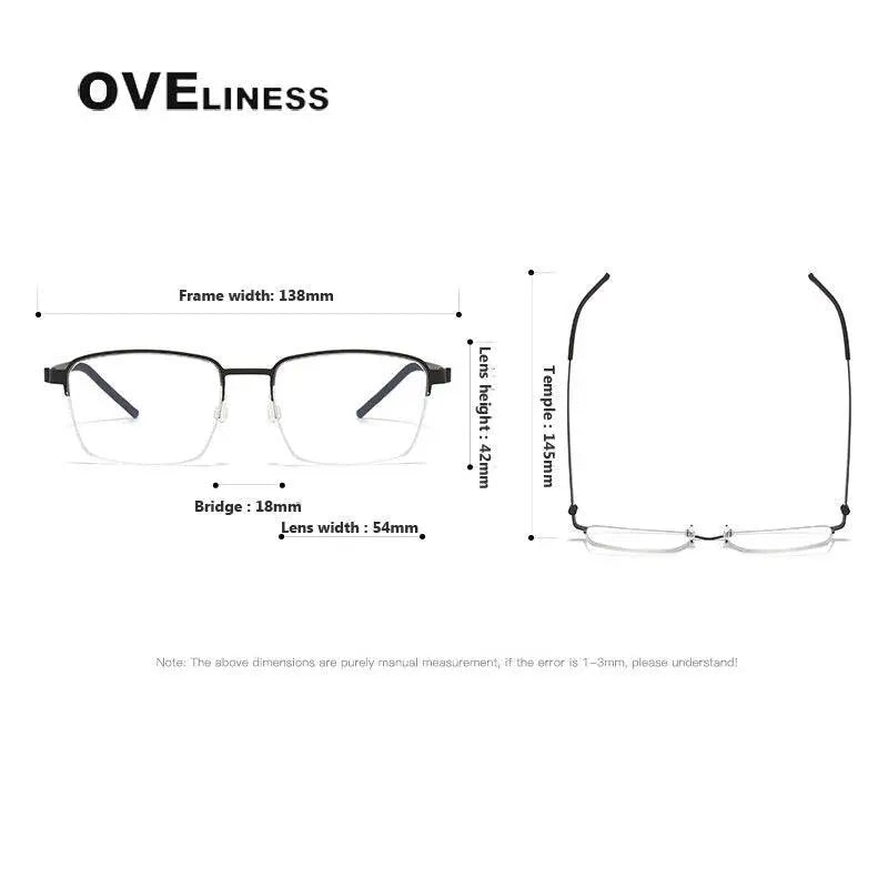 Unisex Square Full Rim Titanium Prescription Glasses 7426 — view 11 | Rx Spectacle