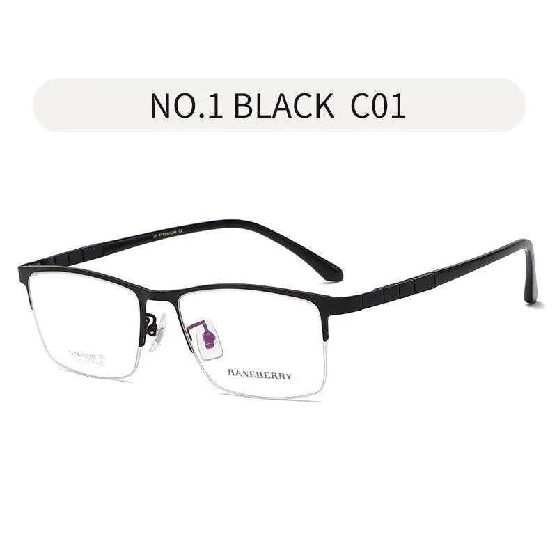 Unisex Square Semi-Rimless Titanium Prescription Glasses 71137 — view 5 | Rx Spectacle