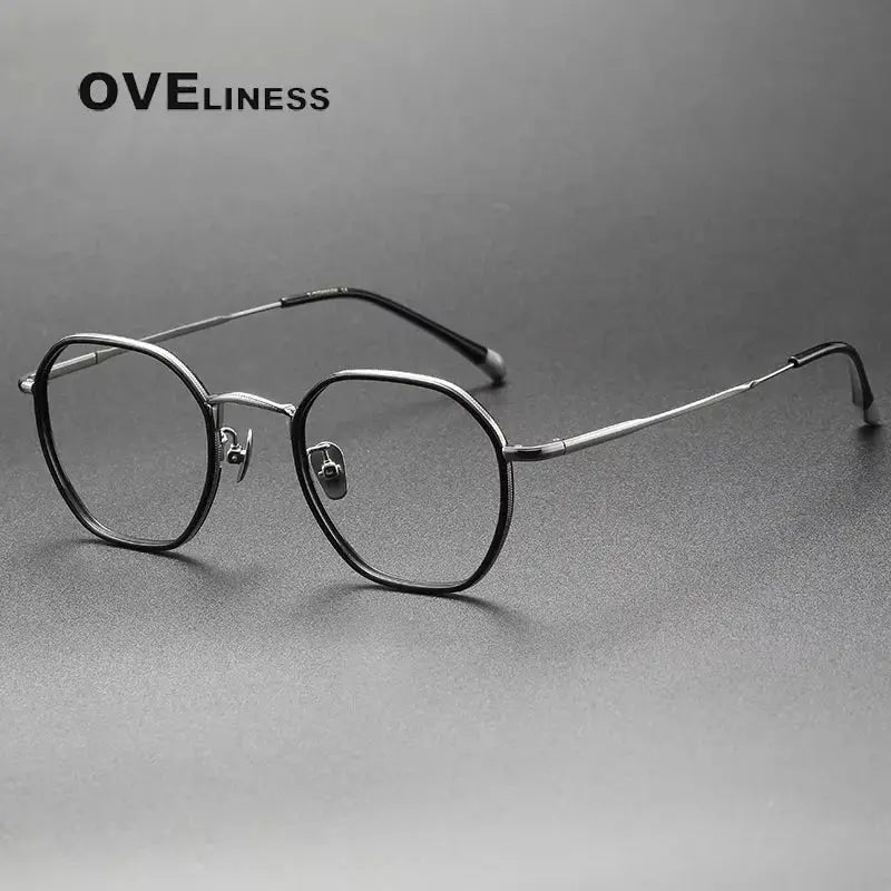 Women's Polygon Full Rim Titanium Prescription Glasses 28502 — view 4 | Rx Spectacle