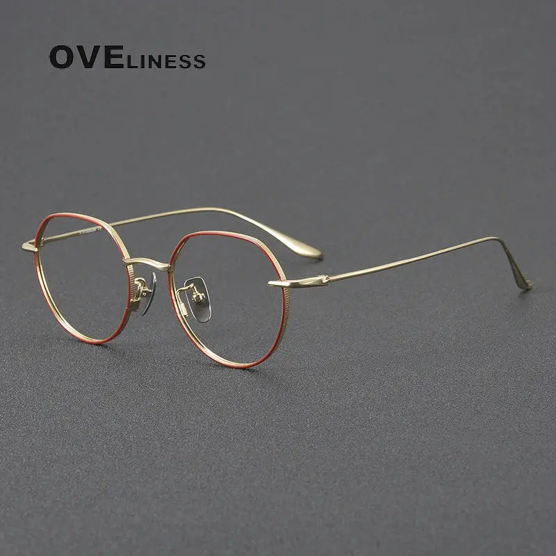Women's Oval Full Rim Titanium Flat Top Prescription Glasses 369176 — view 4 | Rx Spectacle