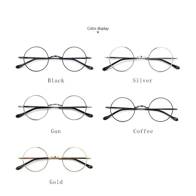 Unisex Round Full Rim Titanium Prescription Glasses — view 8 | Rx Spectacle