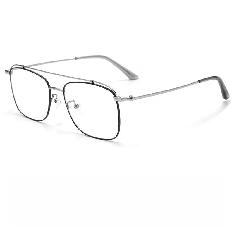 Women's Square Full Rim Titanium Double Bridge Prescription Glasses 76007 — view 5 | Rx Spectacle