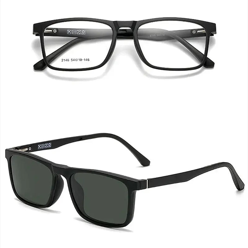 Square Full Rim TR90 Clip-On Prescription Glasses 912146 — view 4 | Rx Spectacle
