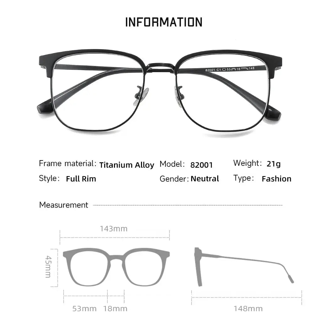 Unisex Square Full Rim TR90 Prescription Glasses 8201 — view 5 | Rx Spectacle