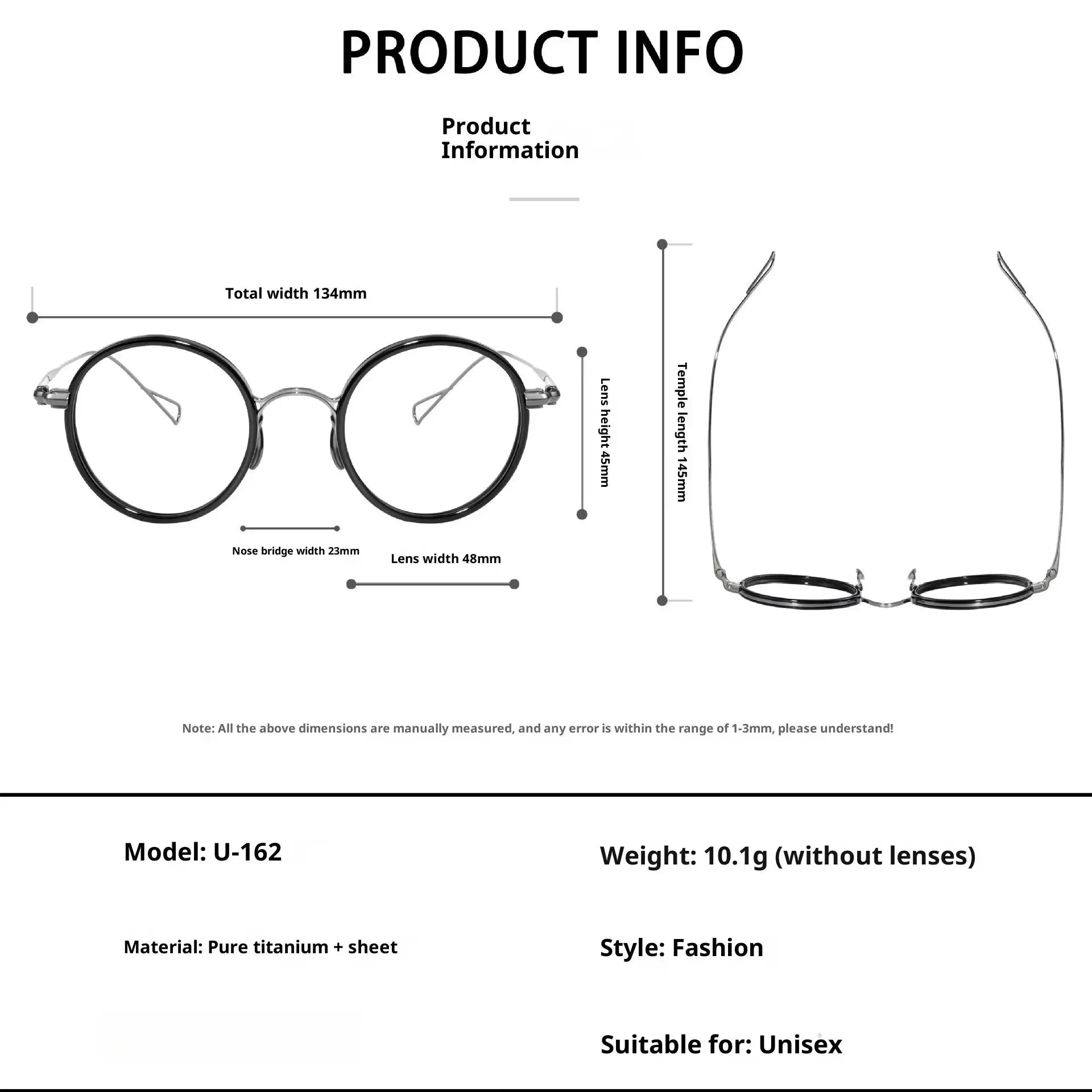 Women's Round Full Rim Titanium Prescription Glasses 369162 — view 2 | Rx Spectacle