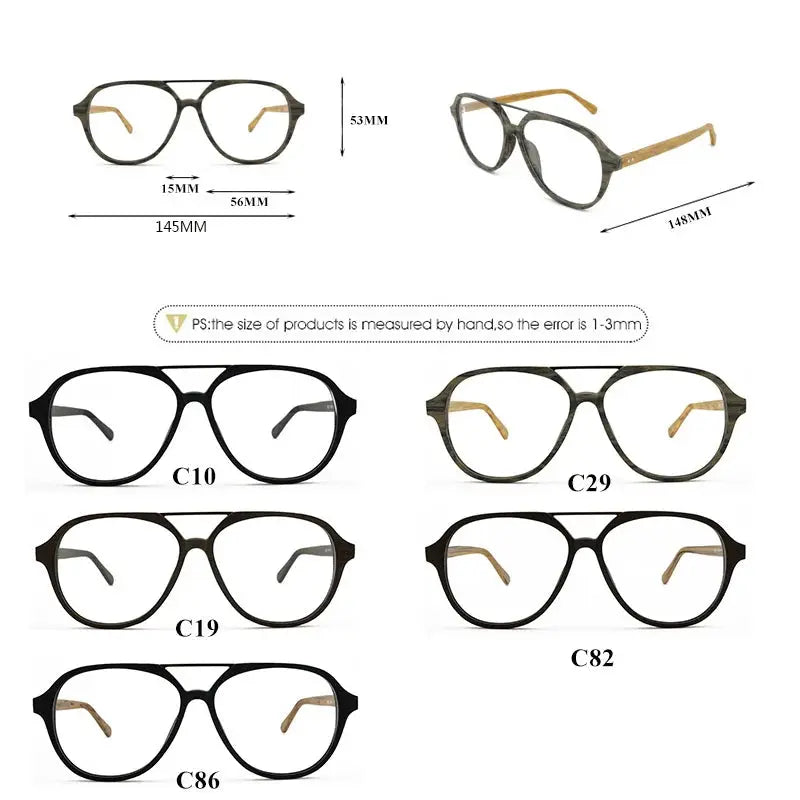 Unisex Oval Full Rim Acetate Double Bridge Prescription Glasses 946032 — view 2 | Rx Spectacle