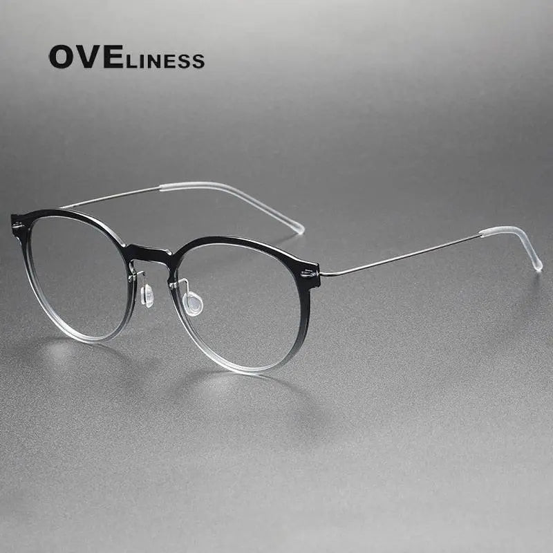 Unisex Round Full Rim Titanium Prescription Glasses 6603 — view 4 | Rx Spectacle