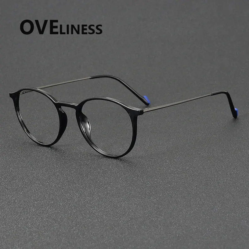 Women's Round Full Rim Titanium Prescription Glasses 72347 — view 7 | Rx Spectacle