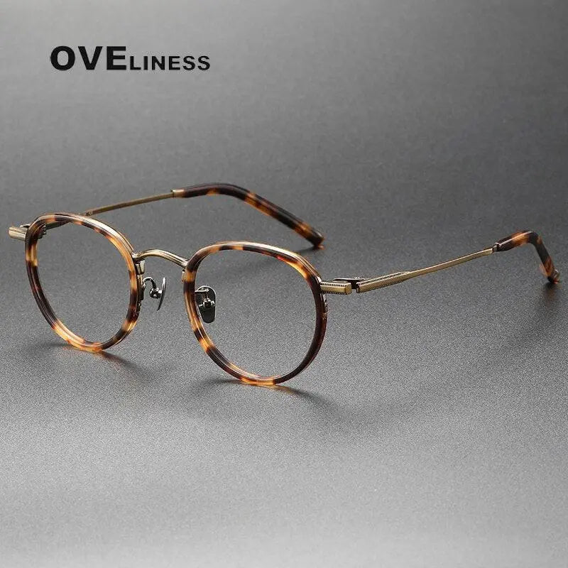 Unisex Round Full Rim Titanium Prescription Glasses M43 — view 5 | Rx Spectacle