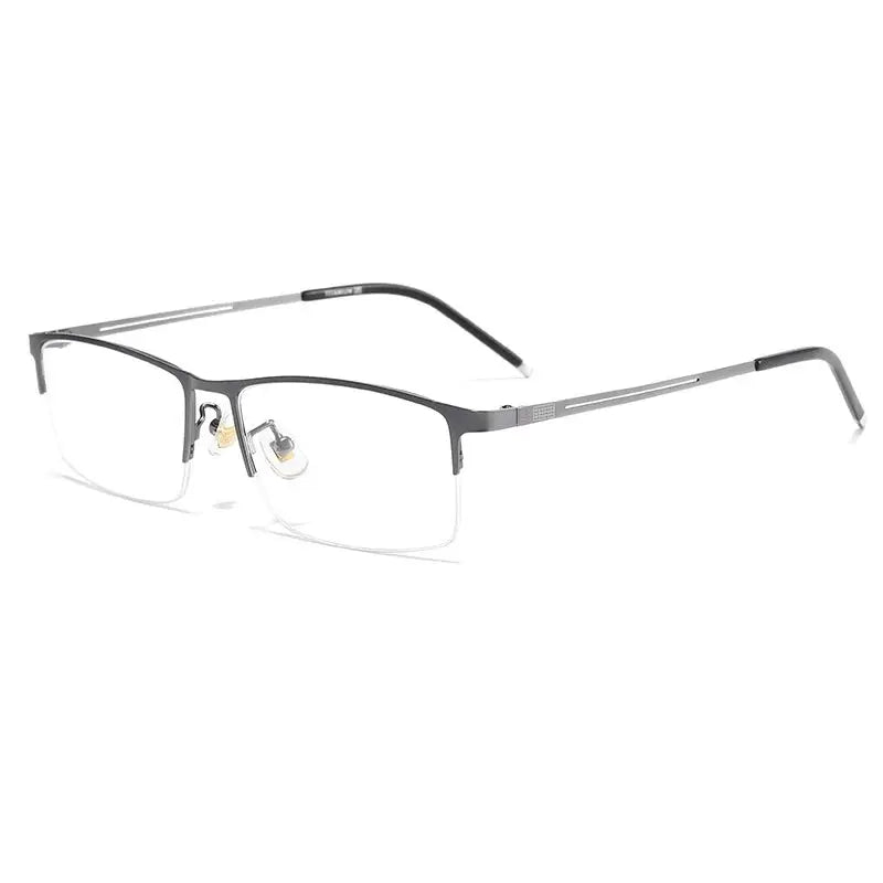 Men's Polygon Semi-Rimless Titanium Prescription Glasses 990070 — view 4 | Rx Spectacle