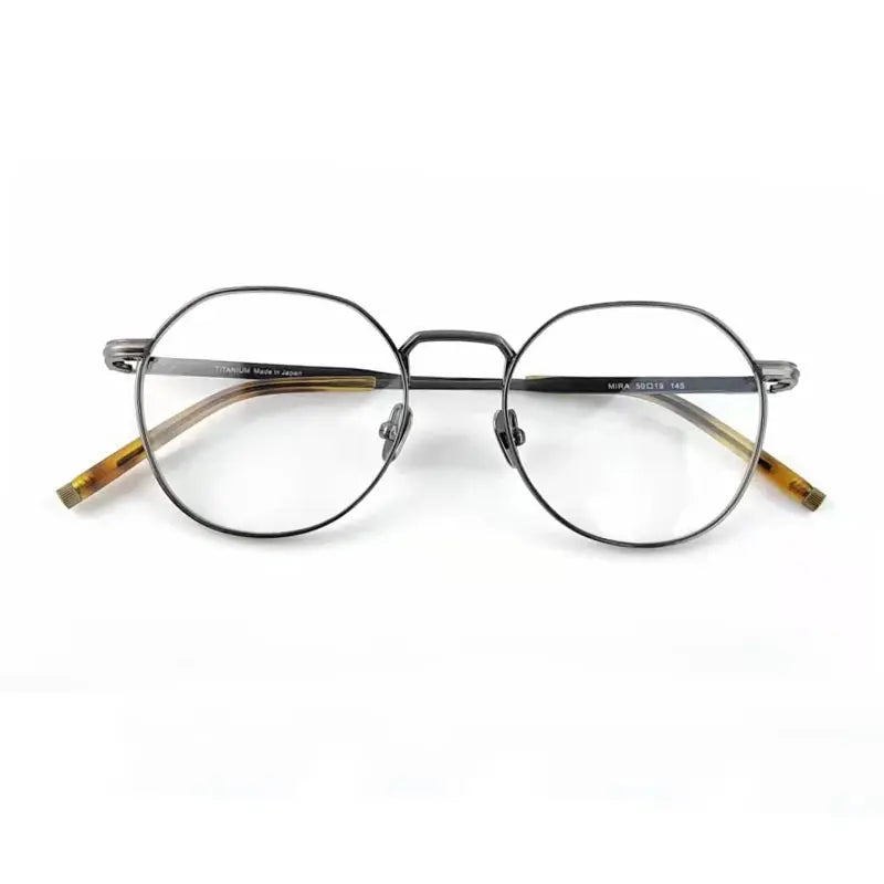Unisex Round Full Rim Titanium Prescription Glasses M137 — view 10 | Rx Spectacle