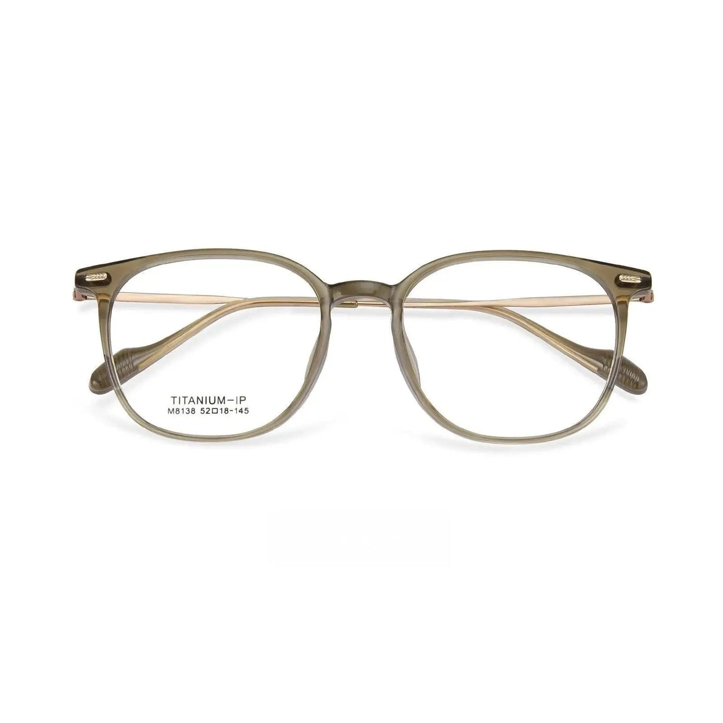 Unisex Square Full Rim Titanium Prescription Glasses M8138 — view 11 | Rx Spectacle