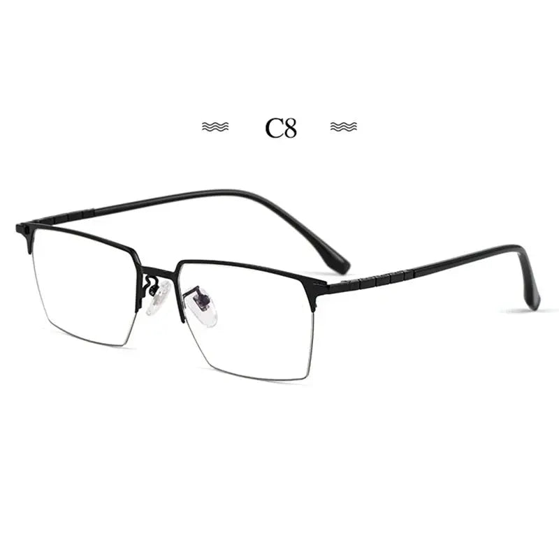 Men's Square Full Rim Titanium Prescription Glasses 86327 — view 3 | Rx Spectacle