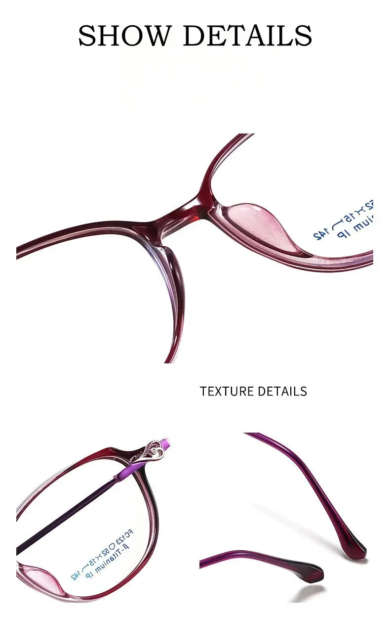 Women's Cat Eye Full Rim Alloy Prescription Glasses F123x — view 9 | Rx Spectacle