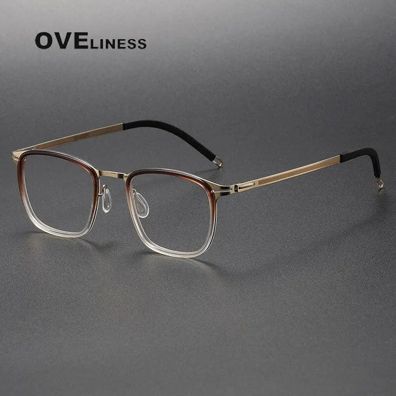 Unisex Square Full Rim Titanium Screwless Prescription Glasses 8202315 — view 2 | Rx Spectacle