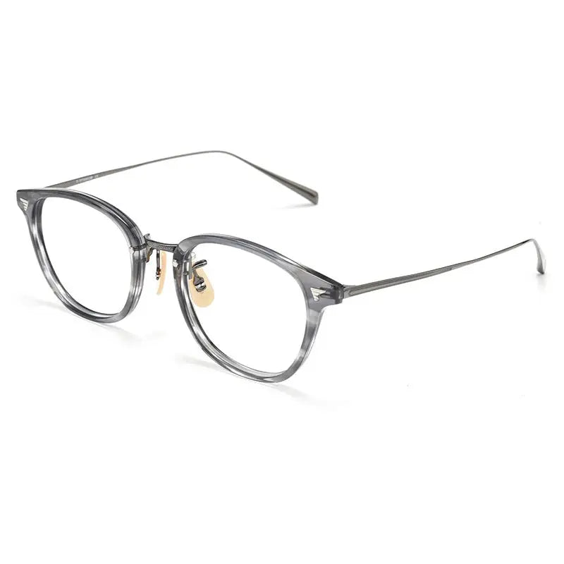 Unisex Square Full Rim Titanium Prescription Glasses 366548 — view 4 | Rx Spectacle