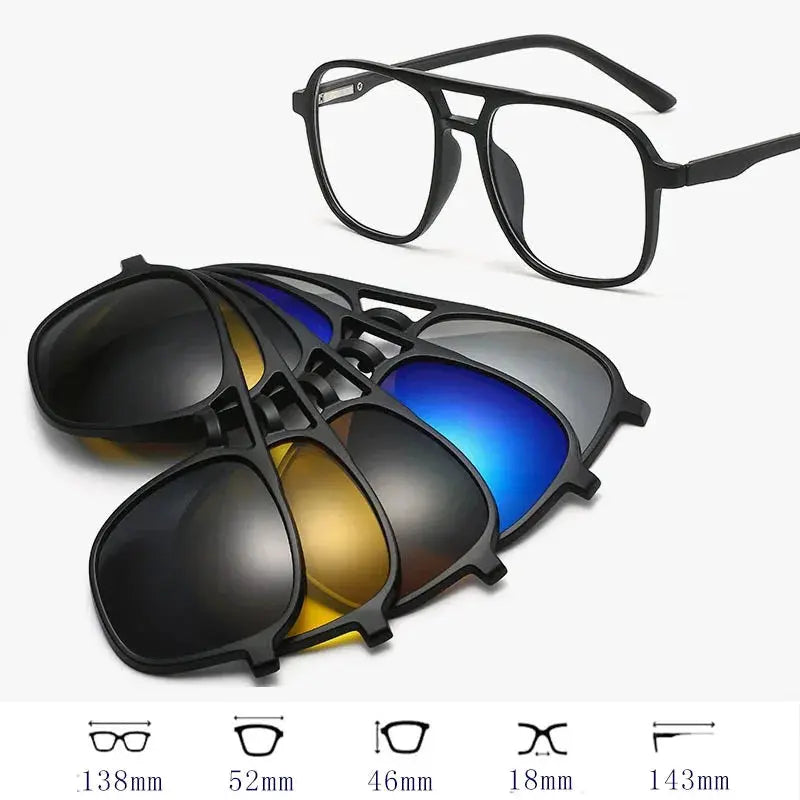 Unisex Square Full Rim Acetate Clip-On Prescription Glasses 515670 — view 3 | Rx Spectacle
