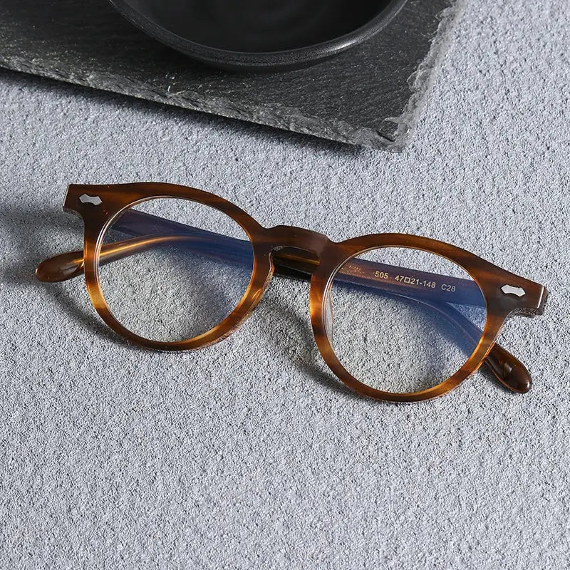 Unisex Round Full Rim Acetate Prescription Glasses Sh505 — view 1 | Rx Spectacle
