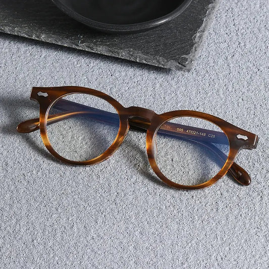 Unisex Round Full Rim Acetate Prescription Glasses Sh505 — view 1 | Rx Spectacle