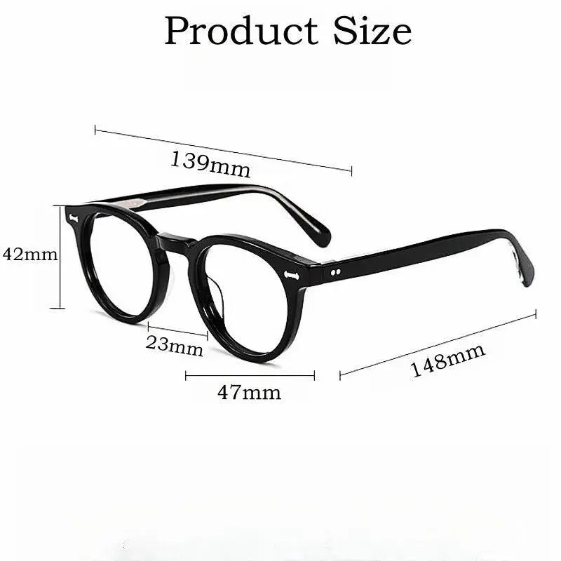 Unisex Round Full Rim Acetate Prescription Glasses Kbt9861 — view 4 | Rx Spectacle