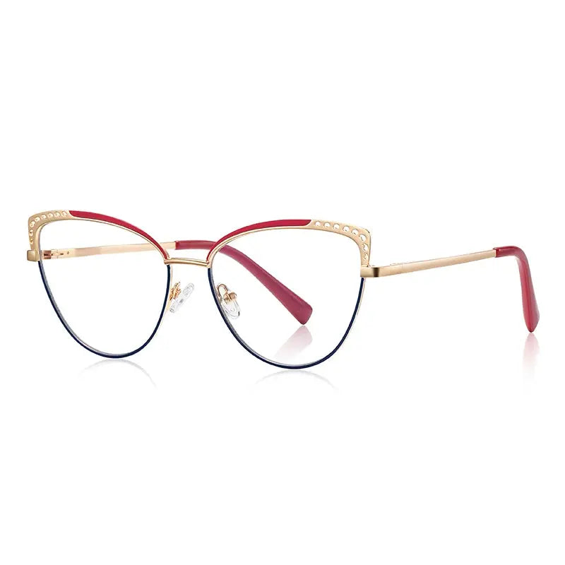 Women's Cat Eye Full Rim Alloy Prescription Glasses 843107 — view 6 | Rx Spectacle