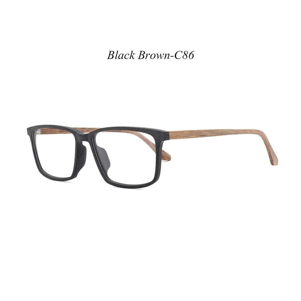 Men's Square Full Rim Wood Prescription Glasses 911695 — view 5 | Rx Spectacle
