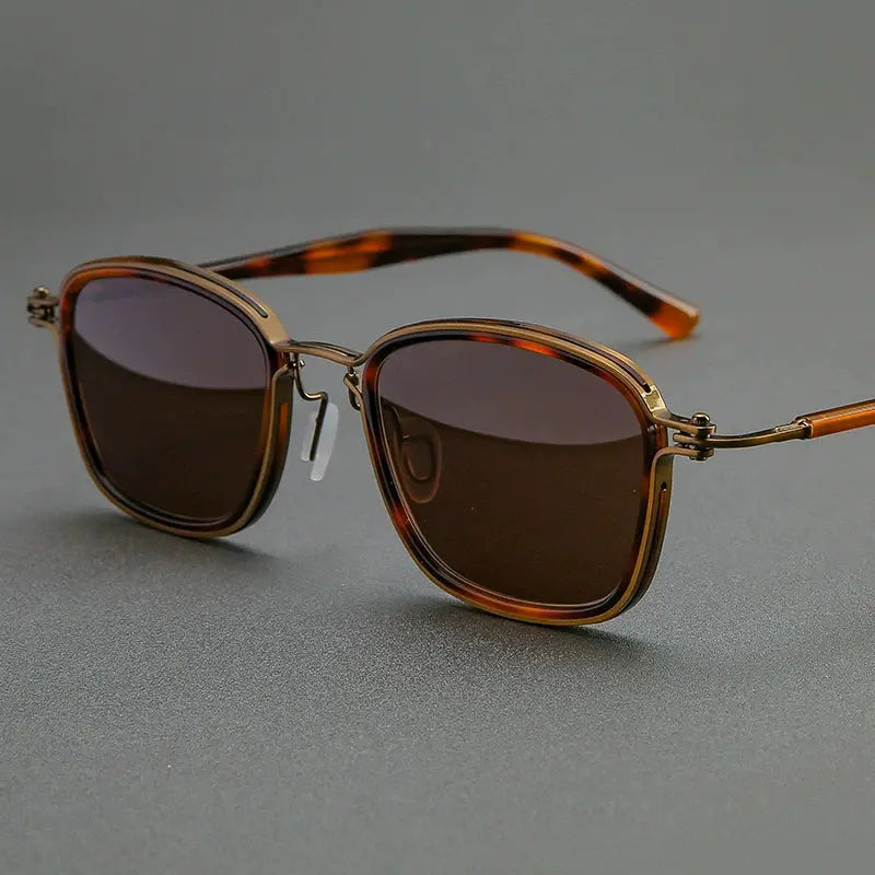 Unisex Square Full Rim Titanium Prescription Glasses 19546 — view 6 | Rx Spectacle