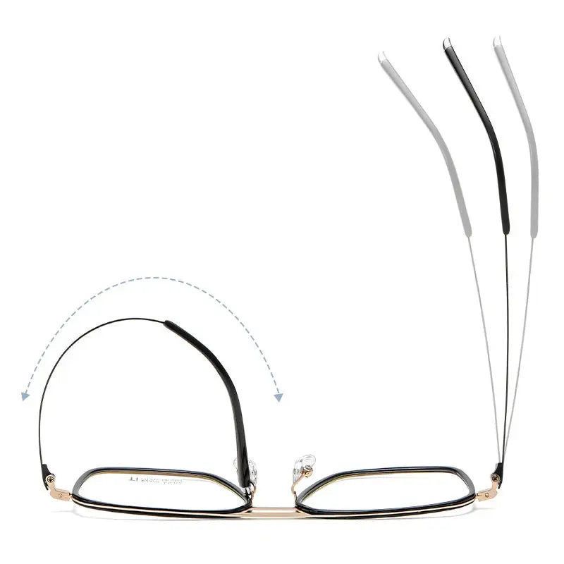 Unisex Square Full Rim Titanium Double Bridge Prescription Glasses 72320 — view 6 | Rx Spectacle