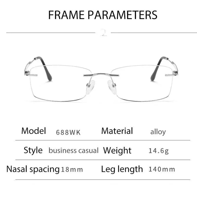 Men's Rimless Titanium Prescription Glasses 688wk — view 5 | Rx Spectacle