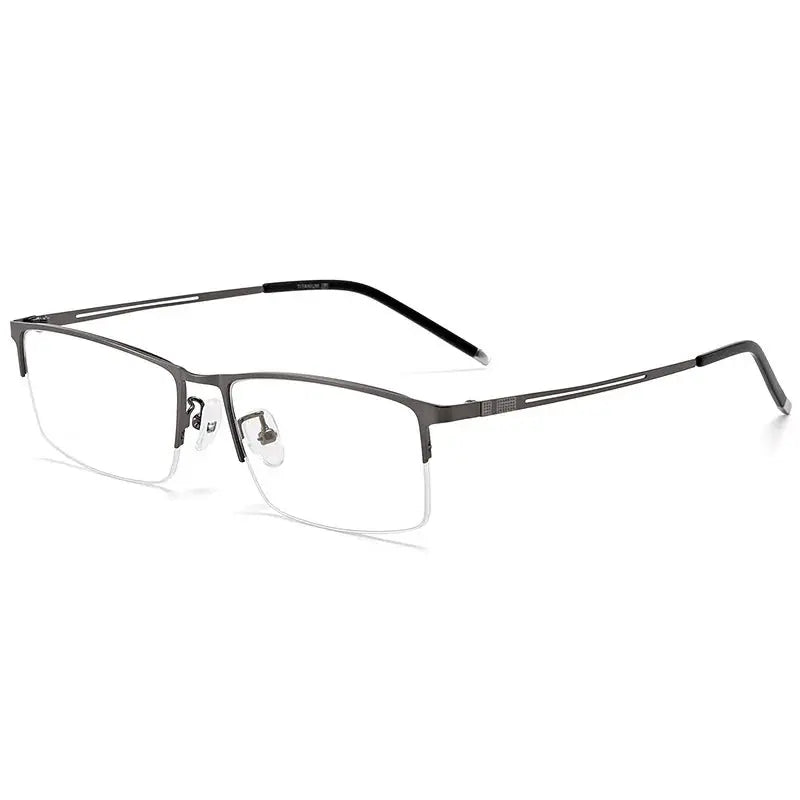 Men's Square Semi-Rimless Alloy Prescription Glasses 990070 — view 14 | Rx Spectacle