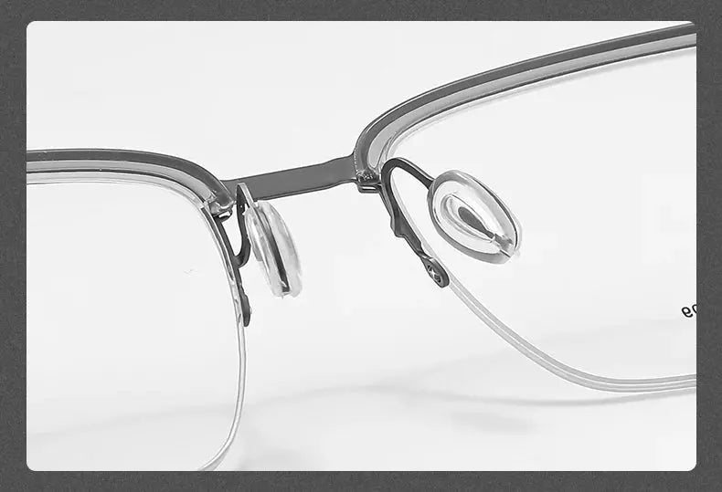 Unisex Square Semi-Rimless Titanium Prescription Glasses 2609 — view 16 | Rx Spectacle