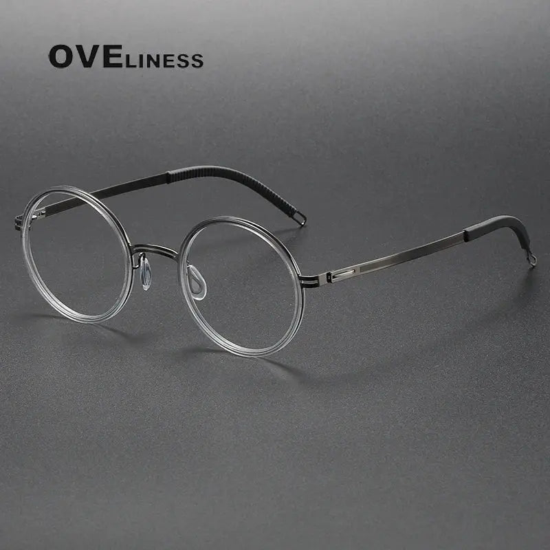 Women's Round Full Rim Titanium Prescription Glasses 822321 — view 6 | Rx Spectacle