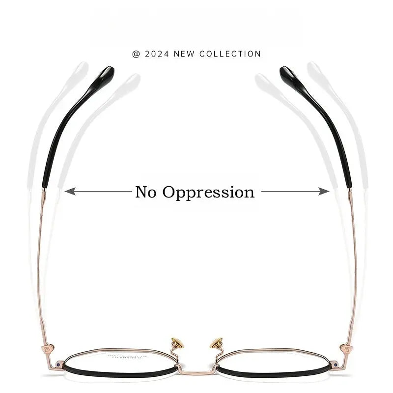 Unisex Polygon Full Rim Titanium Prescription Glasses Y61039 — view 5 | Rx Spectacle