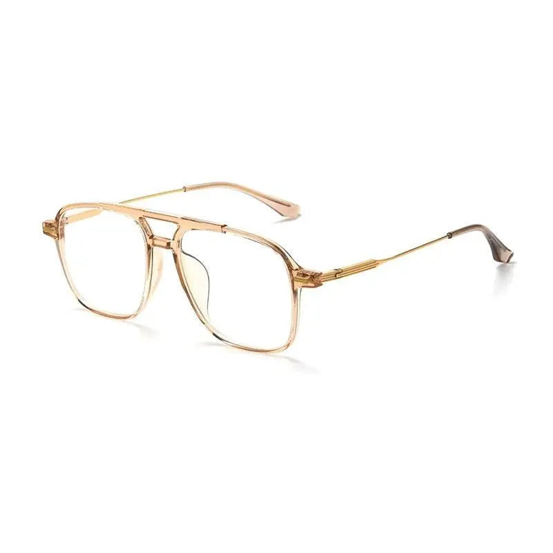 Unisex Square Full Rim Titanium Double Bridge Prescription Glasses 98008f — view 4 | Rx Spectacle