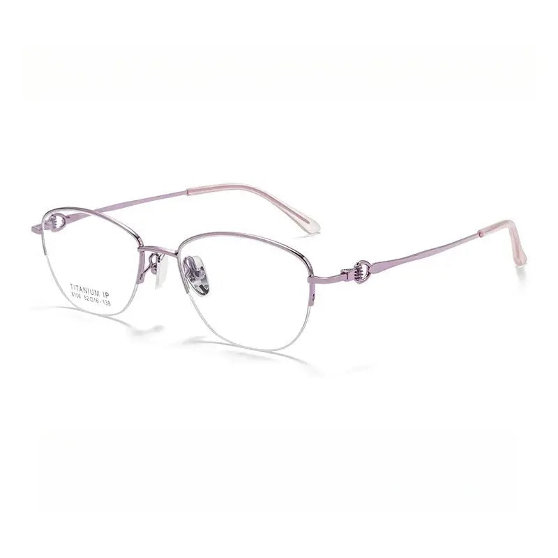 Women's Square Semi-Rimless Alloy Prescription Glasses 98106 — view 5 | Rx Spectacle
