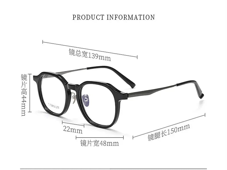 Unisex Square Full Rim Titanium Prescription Glasses 396574 — view 2 | Rx Spectacle