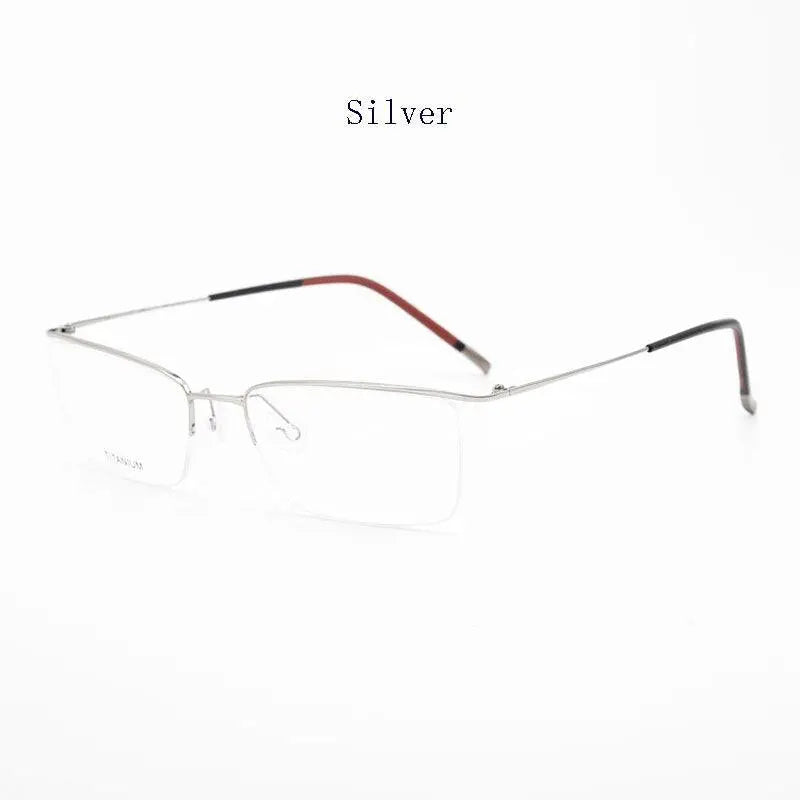Men's Square Semi-Rimless Titanium Prescription Glasses 5502 — view 5 | Rx Spectacle