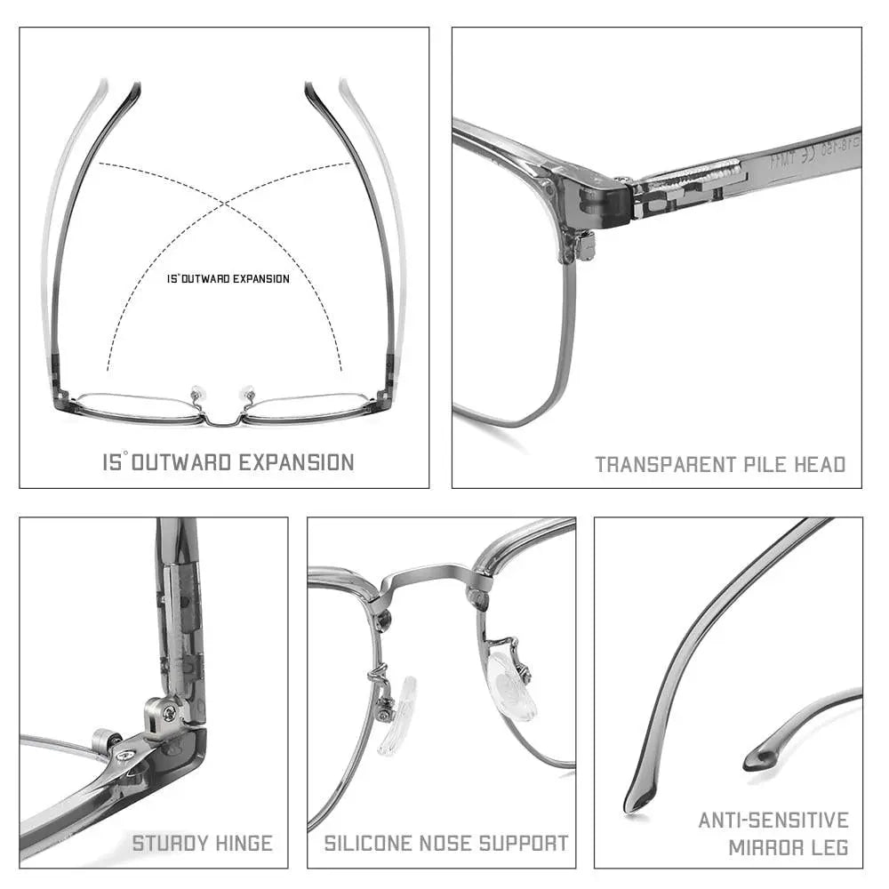 Unisex Square Full Rim TR90 Prescription Glasses Tm11 — view 8 | Rx Spectacle