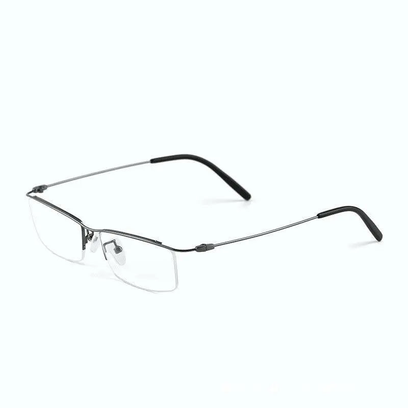 Men's Square Semi-Rimless Titanium Prescription Glasses 6688 — view 3 | Rx Spectacle