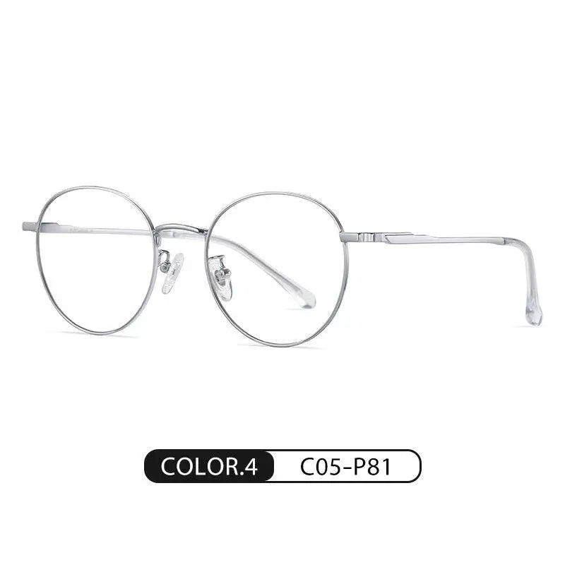 Men's Round Full Rim Titanium Prescription Glasses St6211 — view 2 | Rx Spectacle