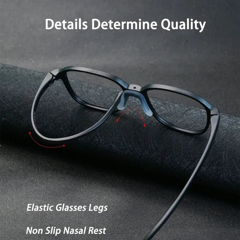 Unisex Square Full Rim Titanium Prescription Glasses P272 — view 3 | Rx Spectacle