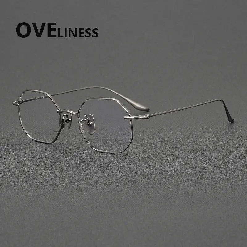 Women's Square Full Rim Titanium Prescription Glasses 62174 — view 4 | Rx Spectacle